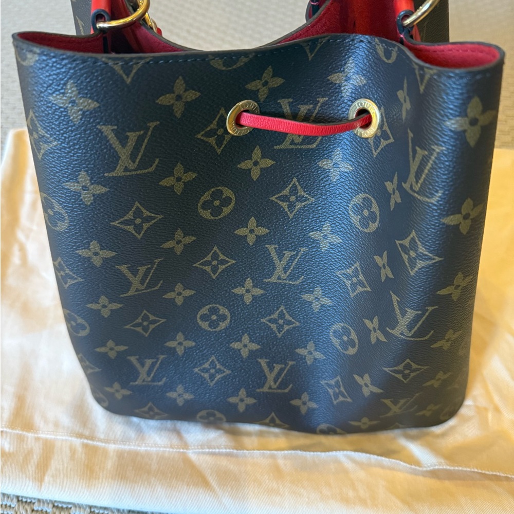 Louis Vuitton Monogram Bucket Bag - Black and Red - Picture 2 of 10